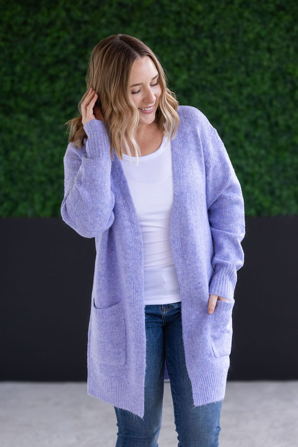 IN STOCK Madison Cozy Cardigan - Lavender