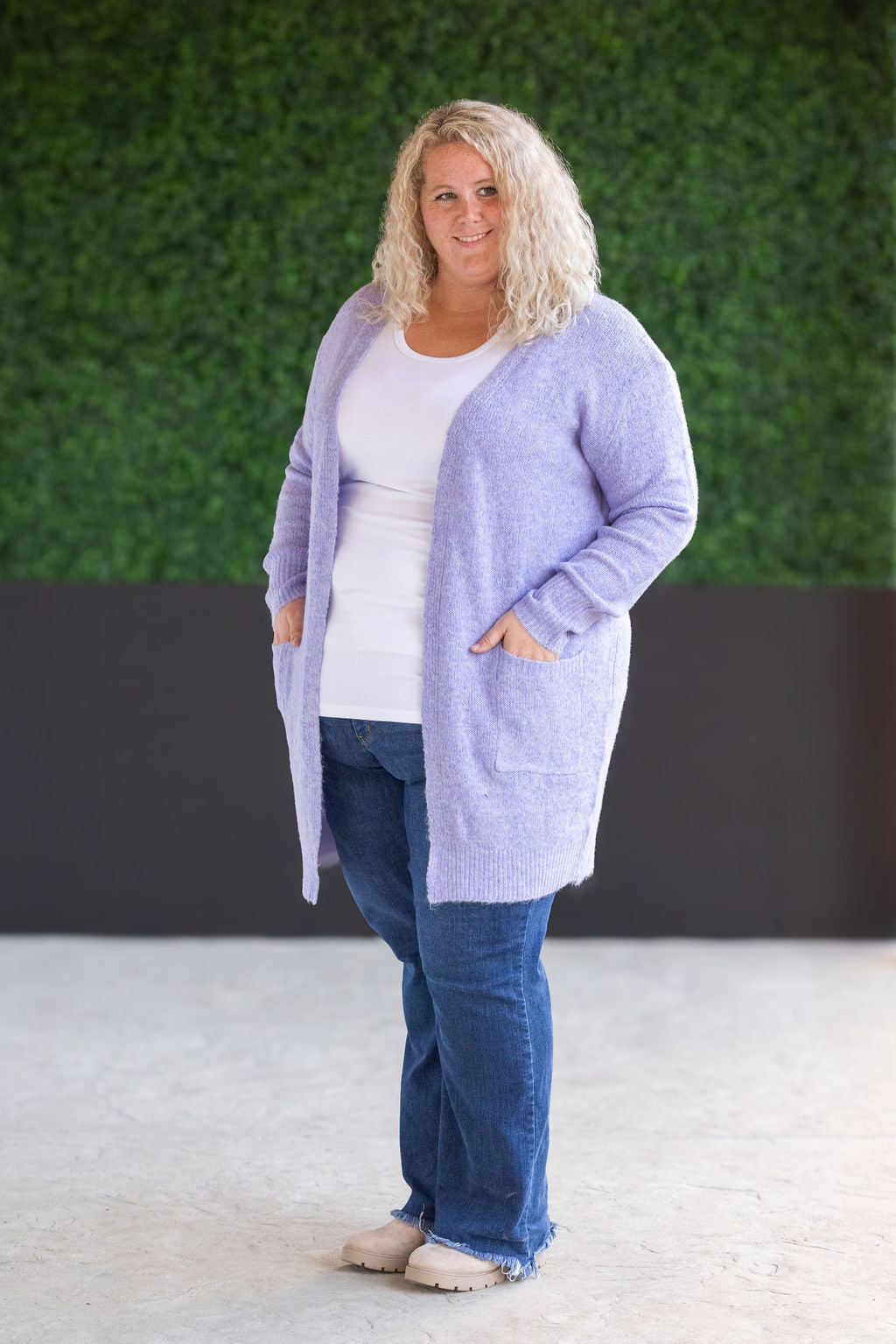 IN STOCK Madison Cozy Cardigan - Lavender