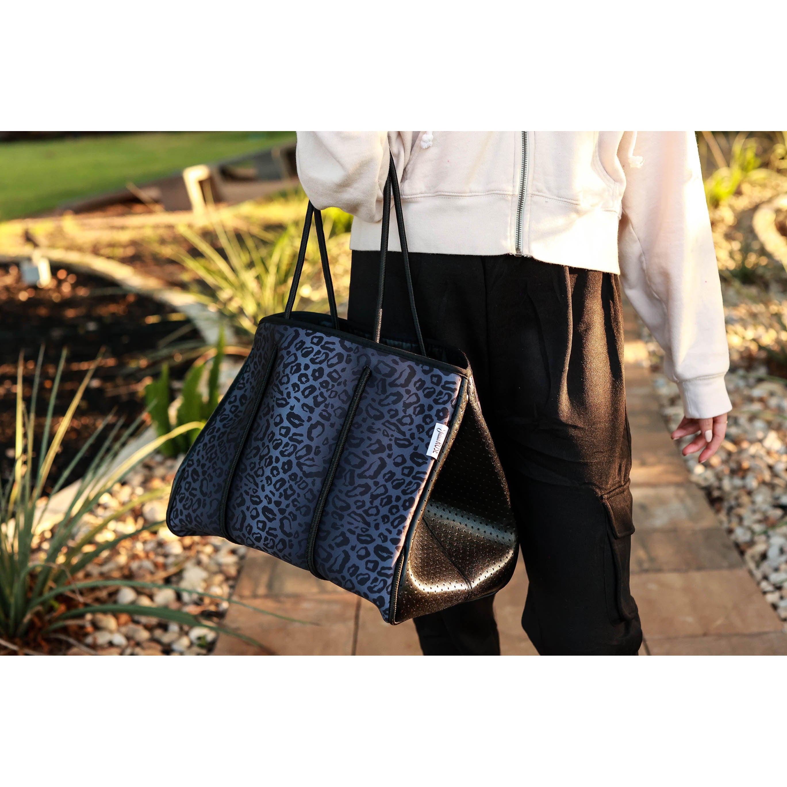 The Marissa - Black Leopard Neoprene Bag