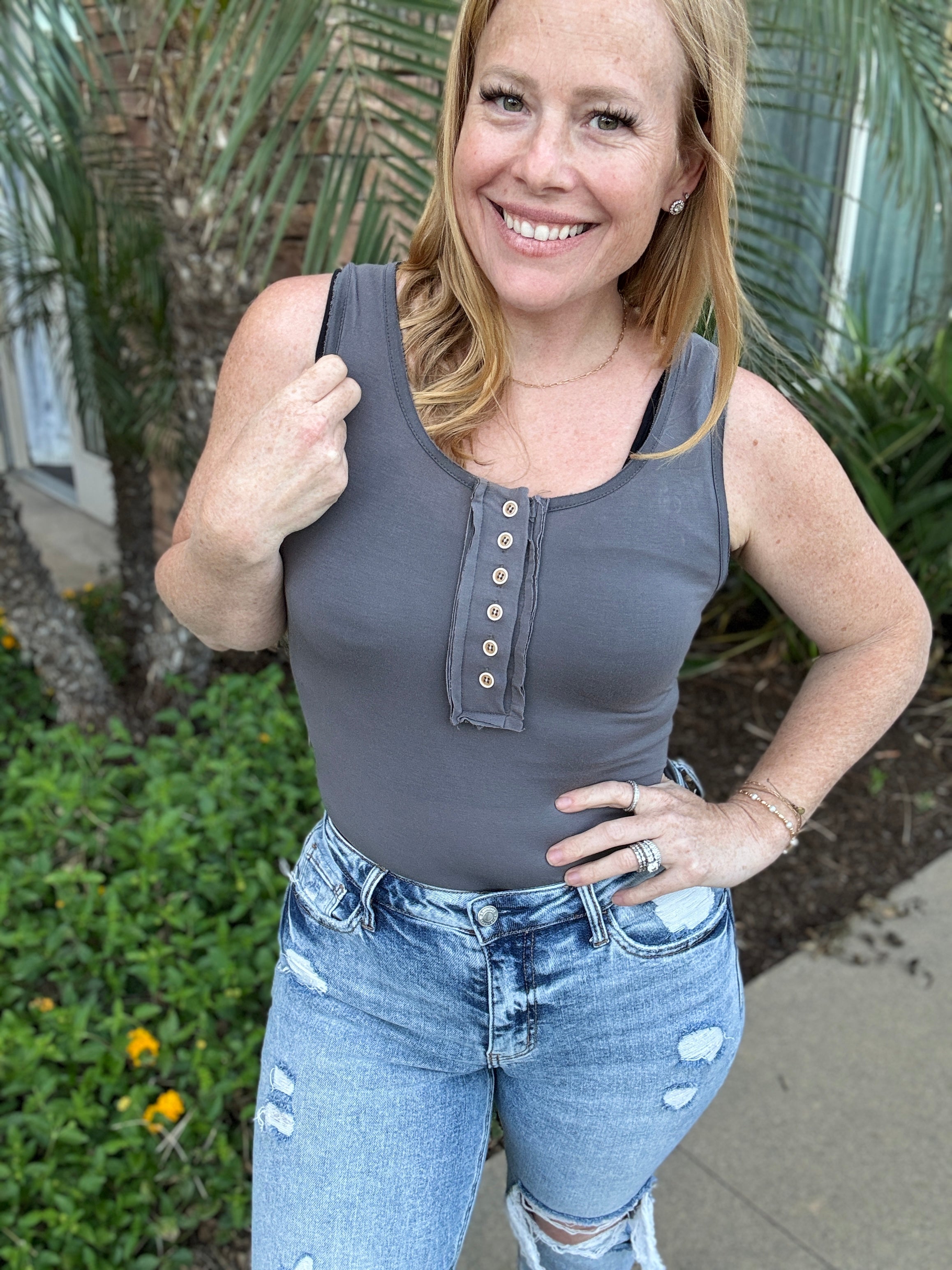 Don't Want to Miss a Thing Tank Bodysuit by POL in 2 Colors