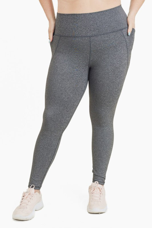 Curvy Tapered Band Essential High Waist Leggings