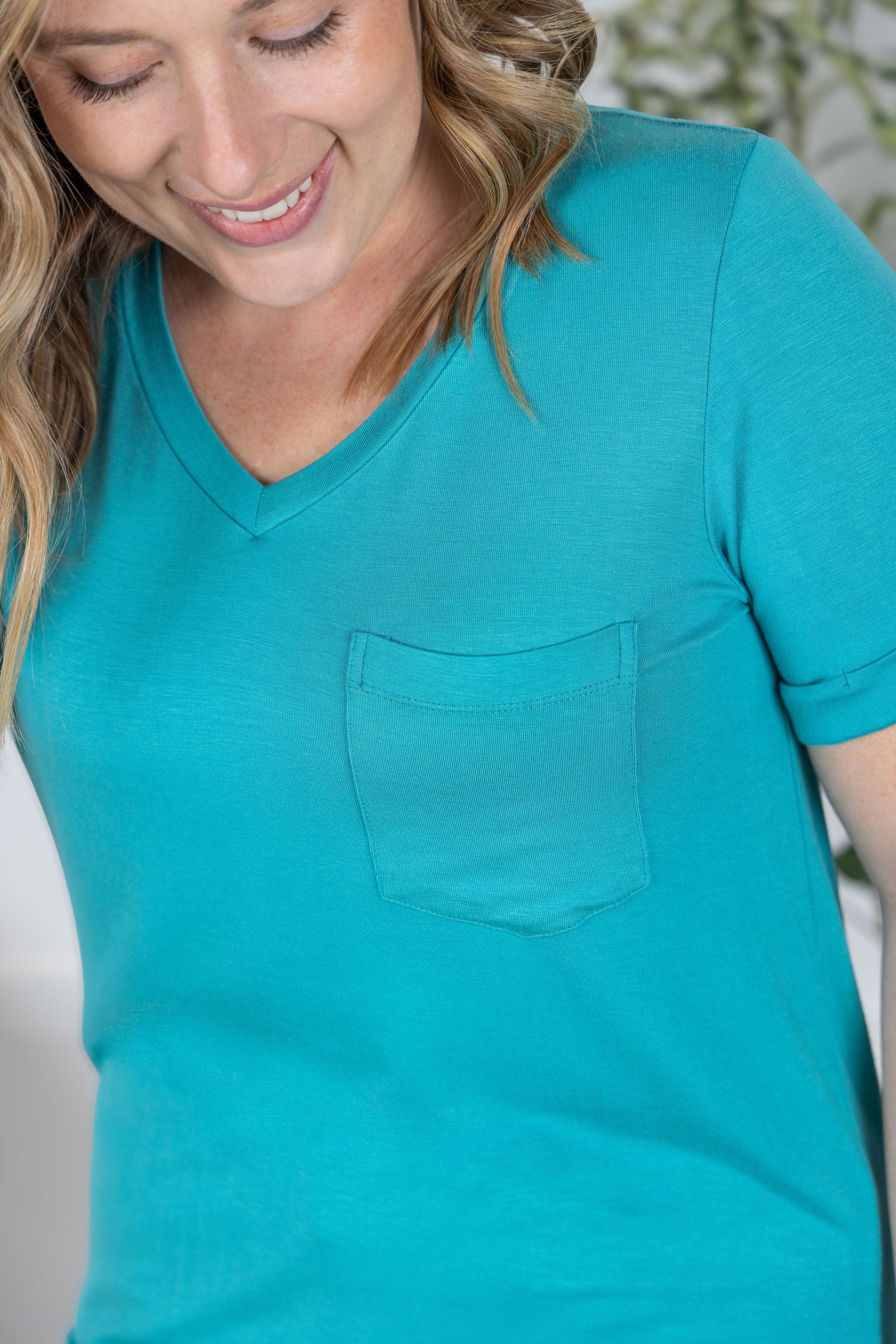 IN STOCK Sophie Pocket Tee - Aqua