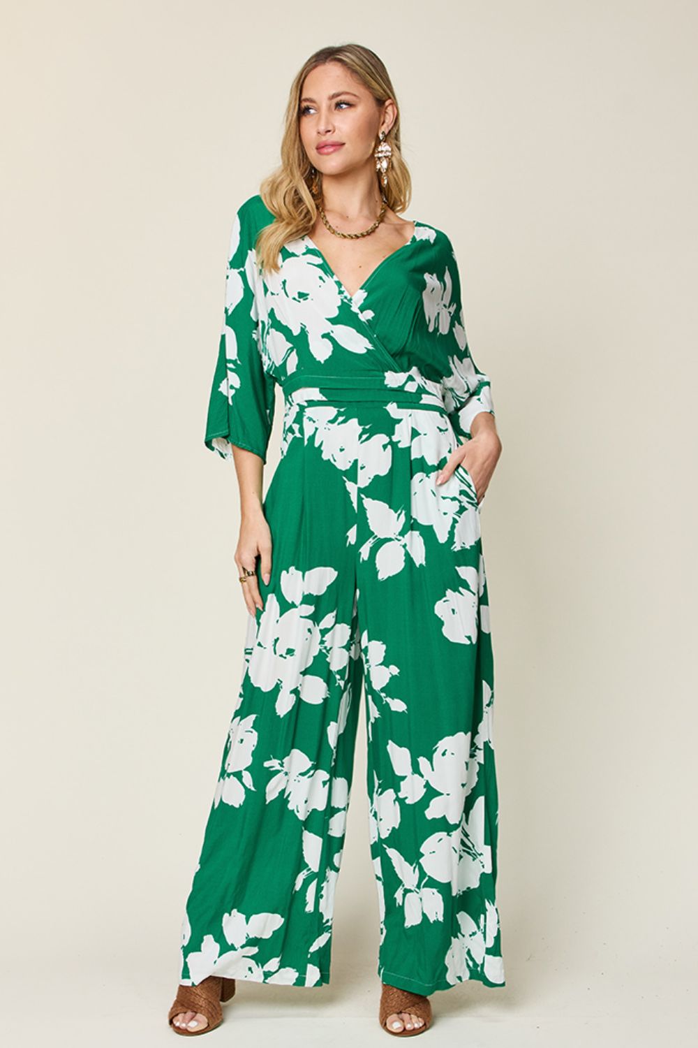 Double Take In the Garden Wide Leg Jumpsuit