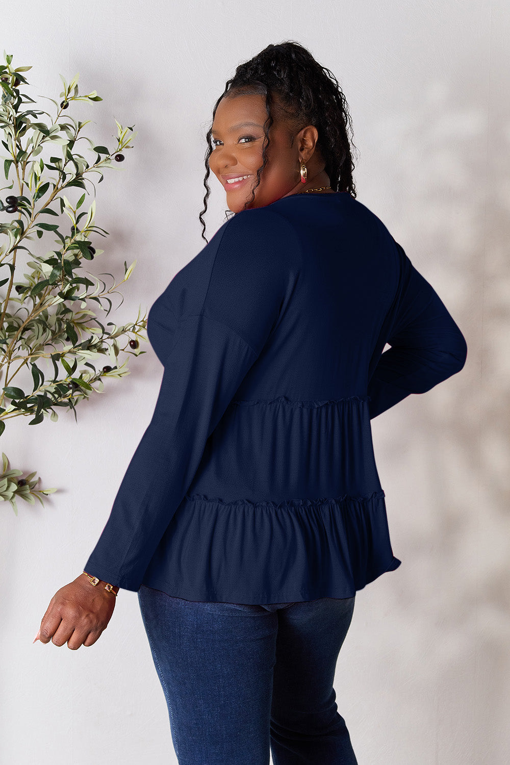 Black Friday Deal: Ruffle Long Sleeve Top - Double Take