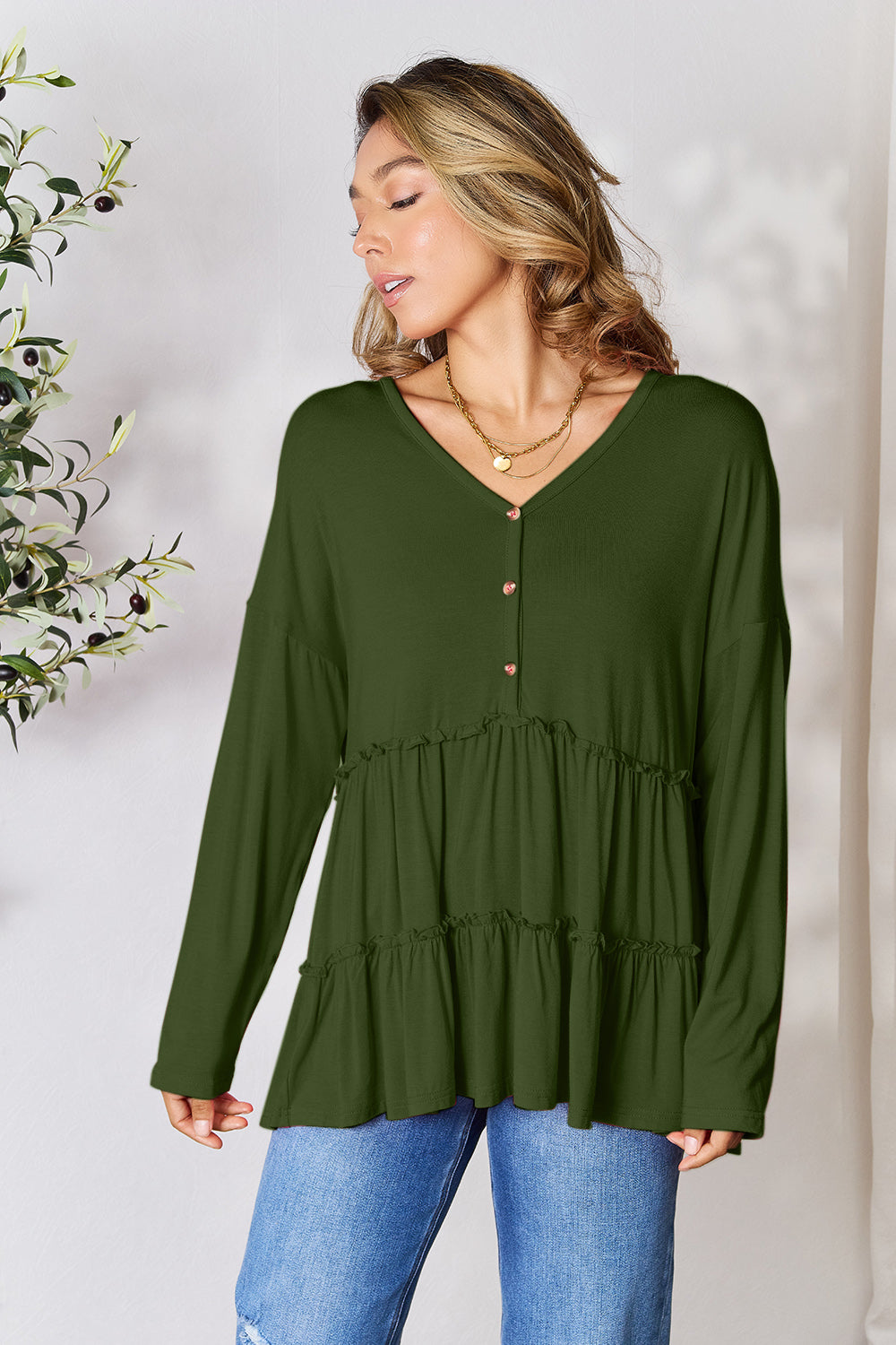 Black Friday Deal: Ruffle Long Sleeve Top - Double Take