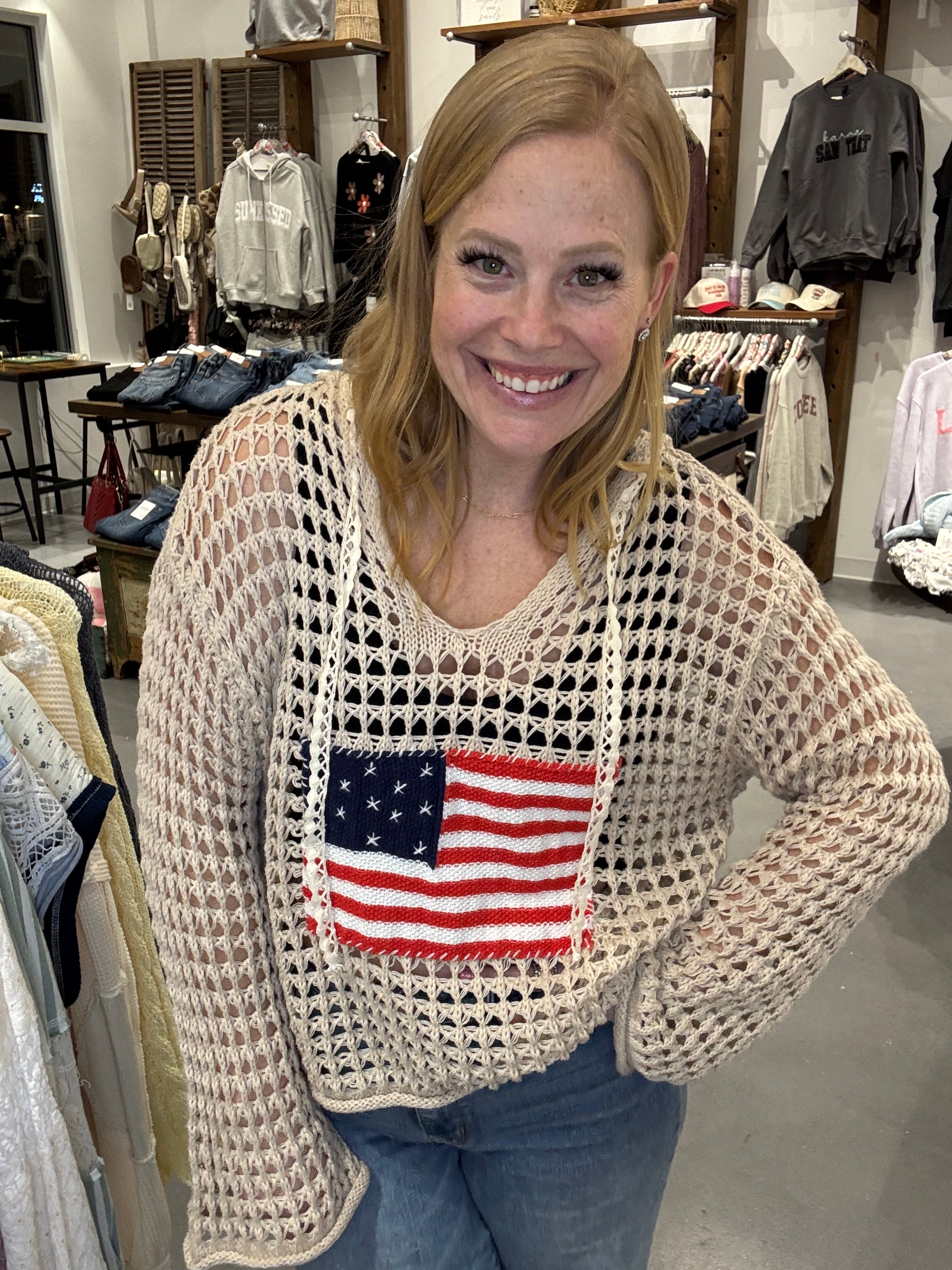 American Flag Sweater by POL