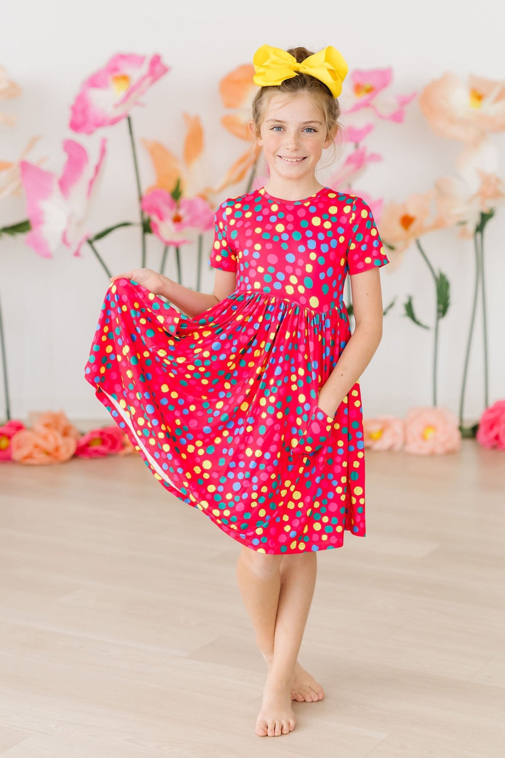 Polka Dot Party S/S Pocket Twirl Dress