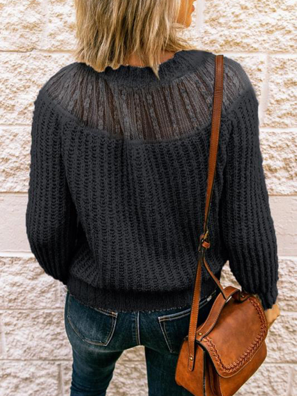 Round Neck Rib-Knit Sweater in 3 Colors