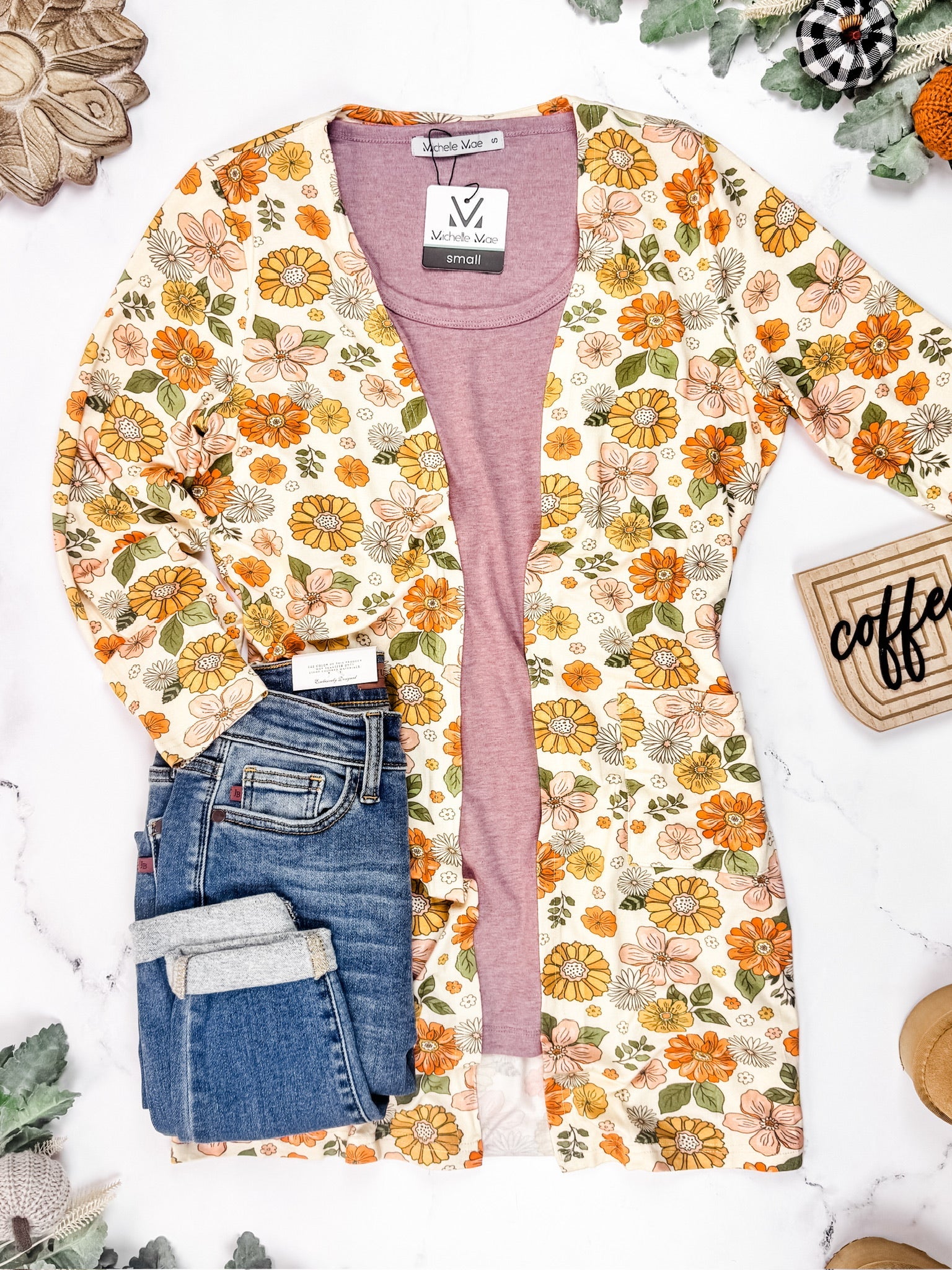 IN STOCK Classic Cardigan - Fall Boho Floral FINAL SALE