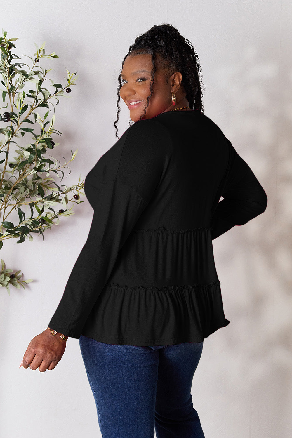 Black Friday Deal: Ruffle Long Sleeve Top - Double Take