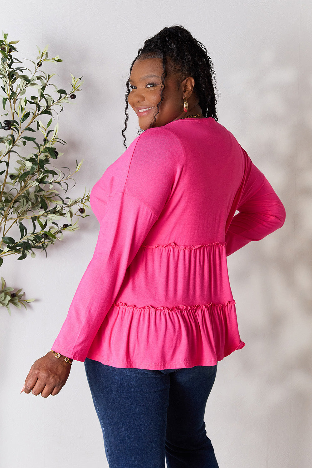 Black Friday Deal: Ruffle Long Sleeve Top - Double Take