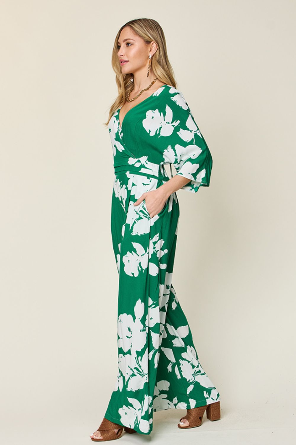 Double Take In the Garden Wide Leg Jumpsuit