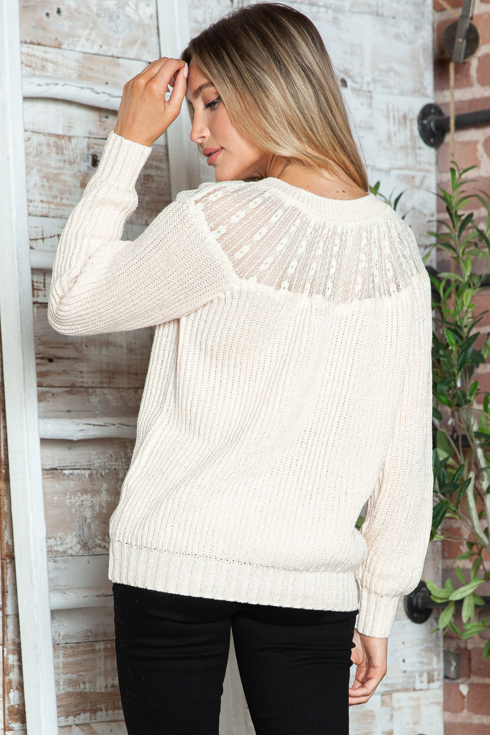 Round Neck Rib-Knit Sweater in 3 Colors