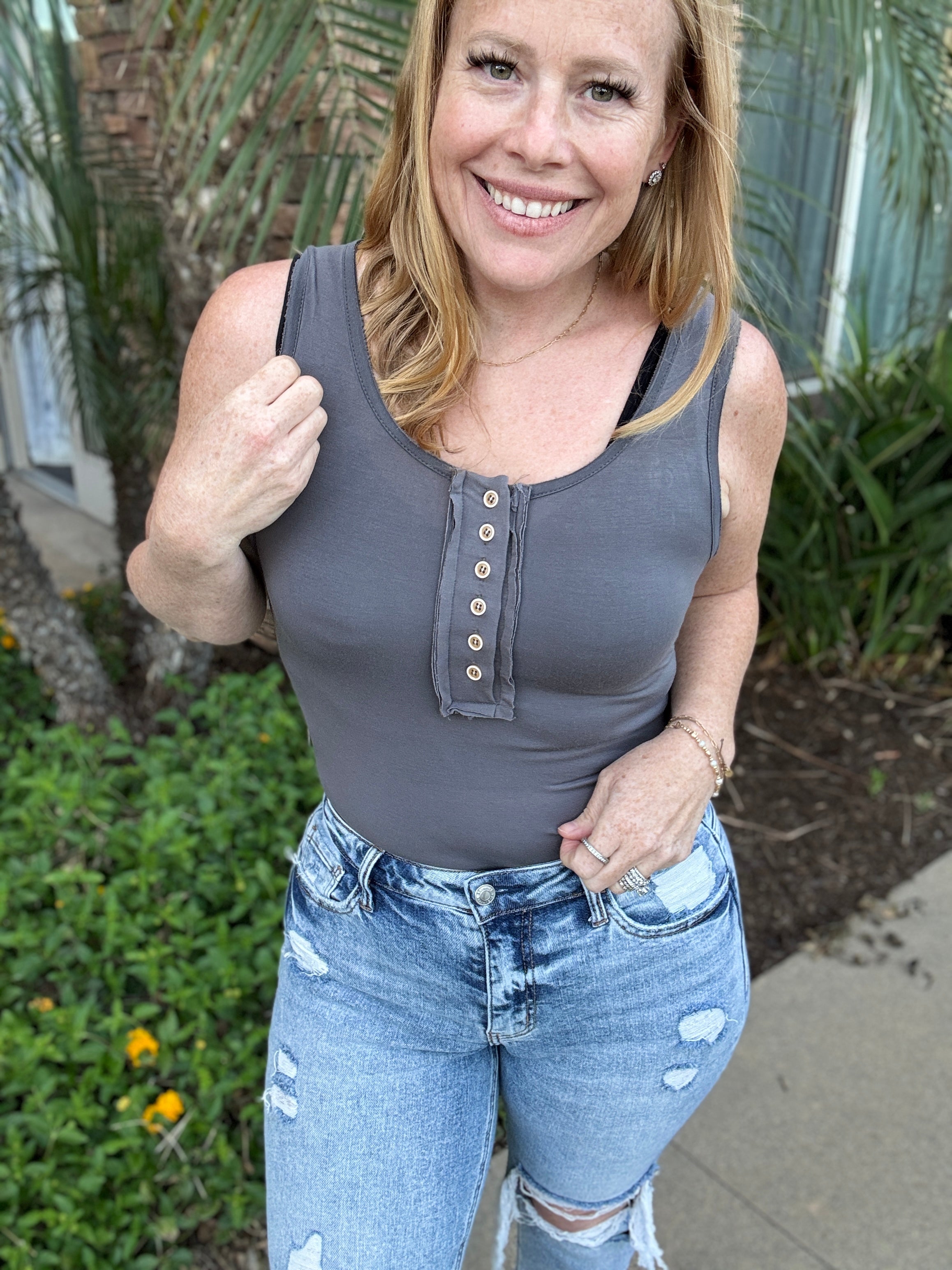 Don't Want to Miss a Thing Tank Bodysuit by POL in 2 Colors