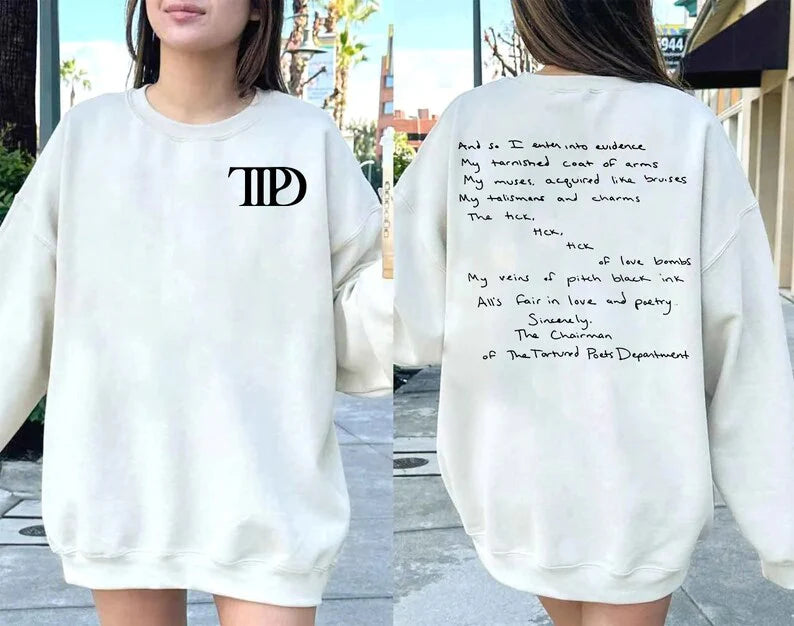 TTPD Handwritten Lyrics Crewneck