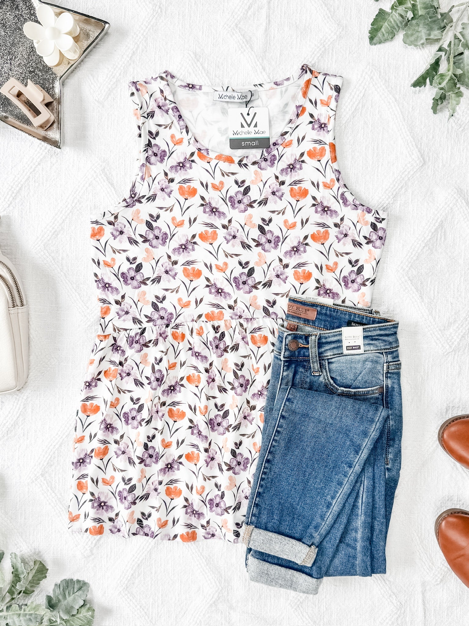 IN STOCK Renee Ruffle Tank - Harvest Floral FINAL SALE