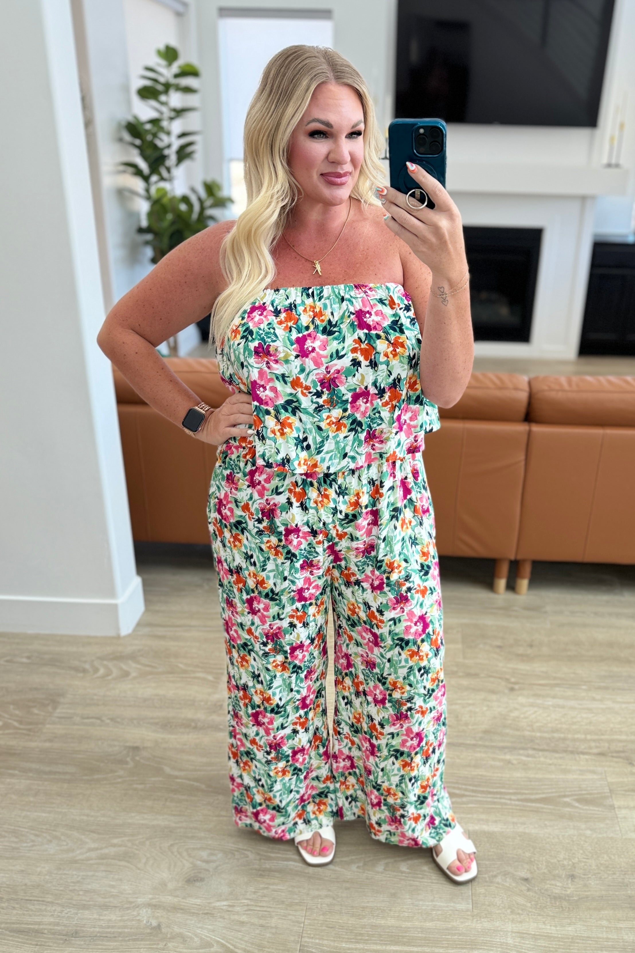 Life of the Party Floral Jumpsuit in Green