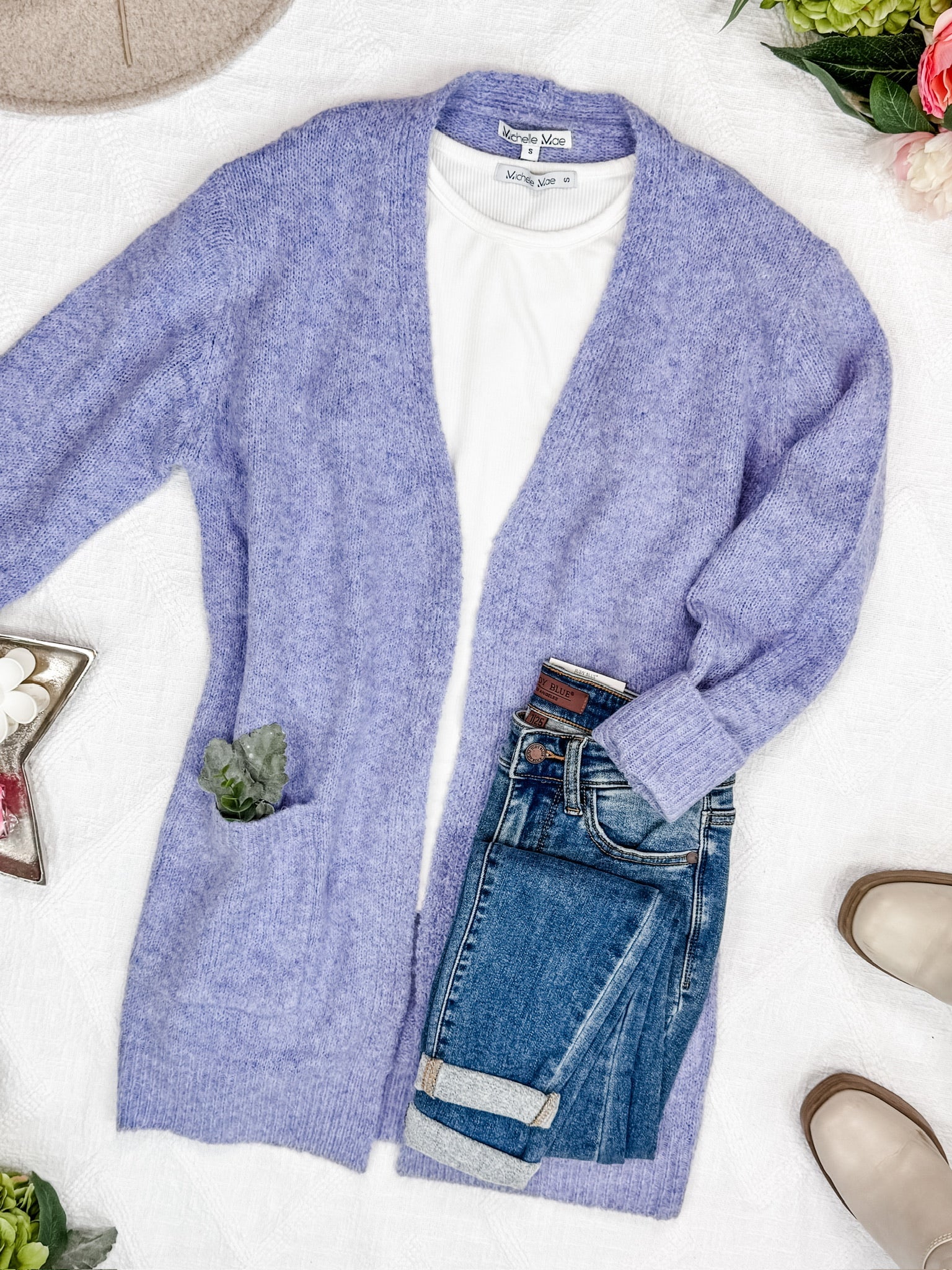 IN STOCK Madison Cozy Cardigan - Lavender