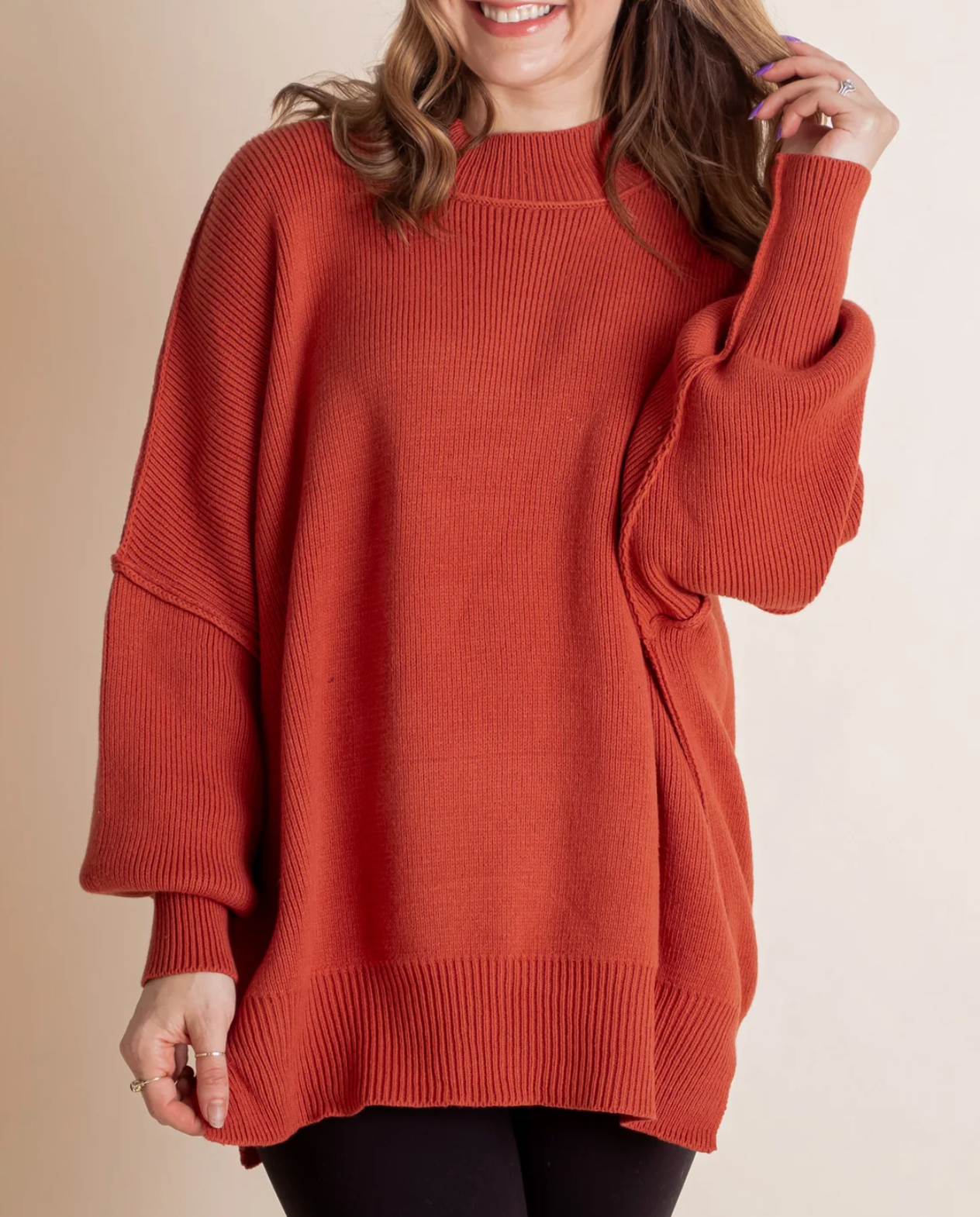 Cozy Mornings Side Sit Oversize Sweater