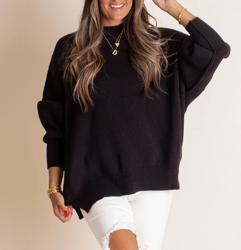 Cozy Mornings Side Sit Oversize Sweater