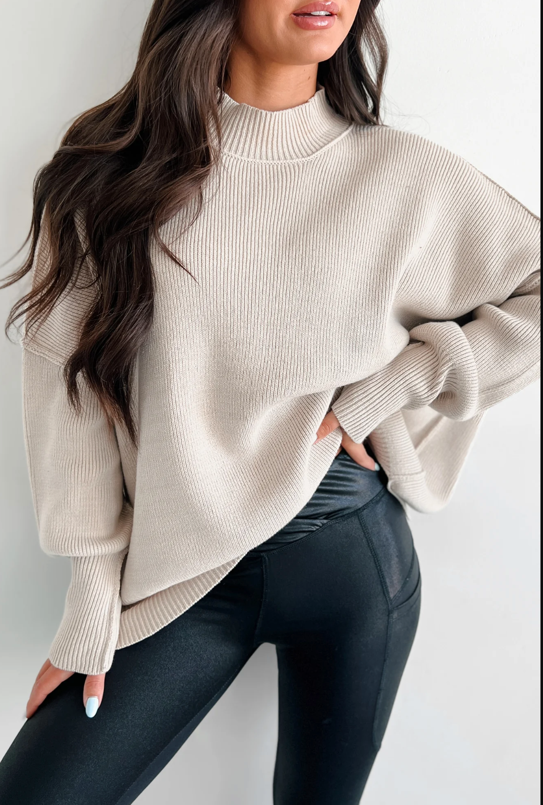 Cozy Mornings Side Sit Oversize Sweater