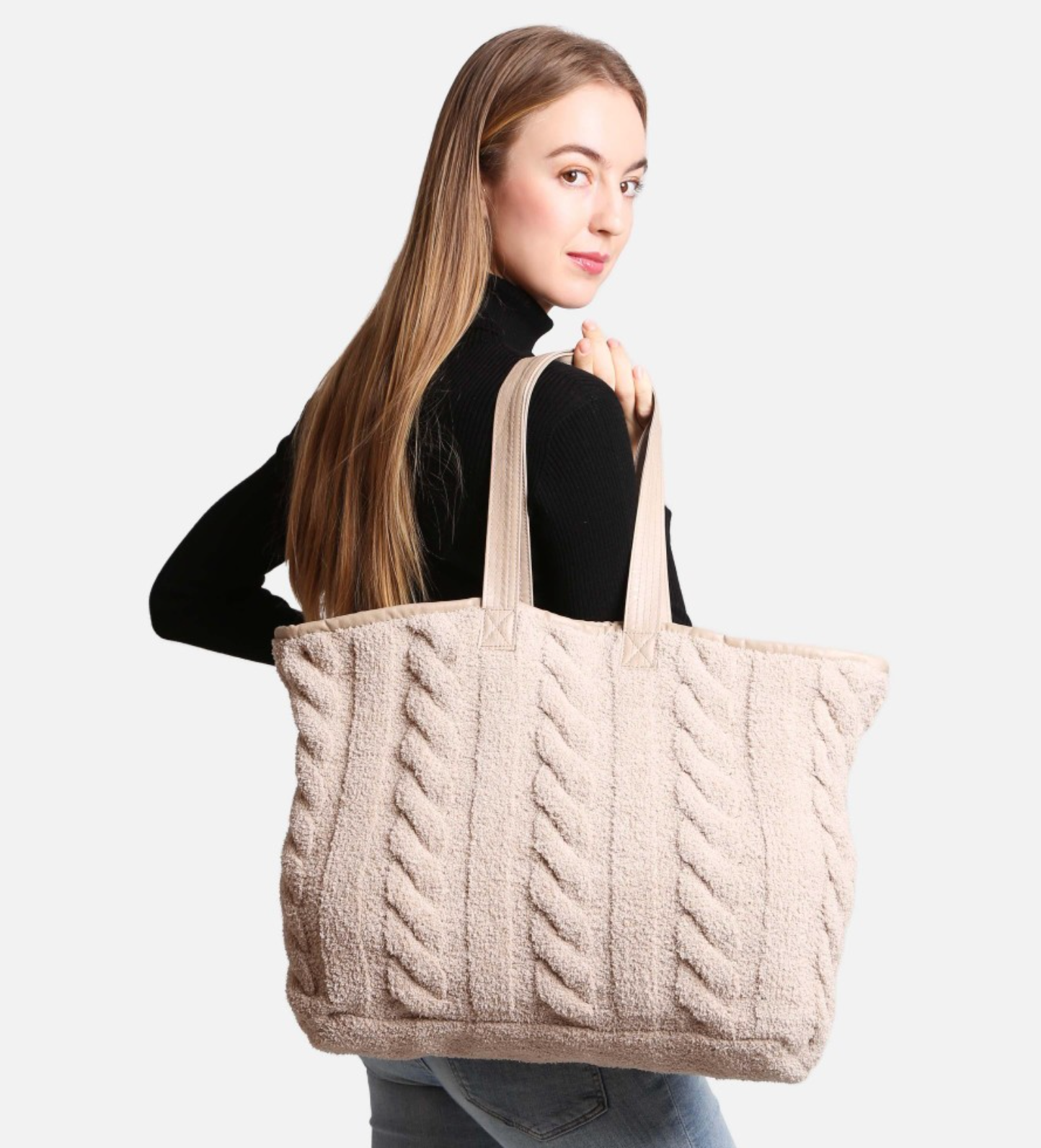 Doorbuster Cable Knit Tote