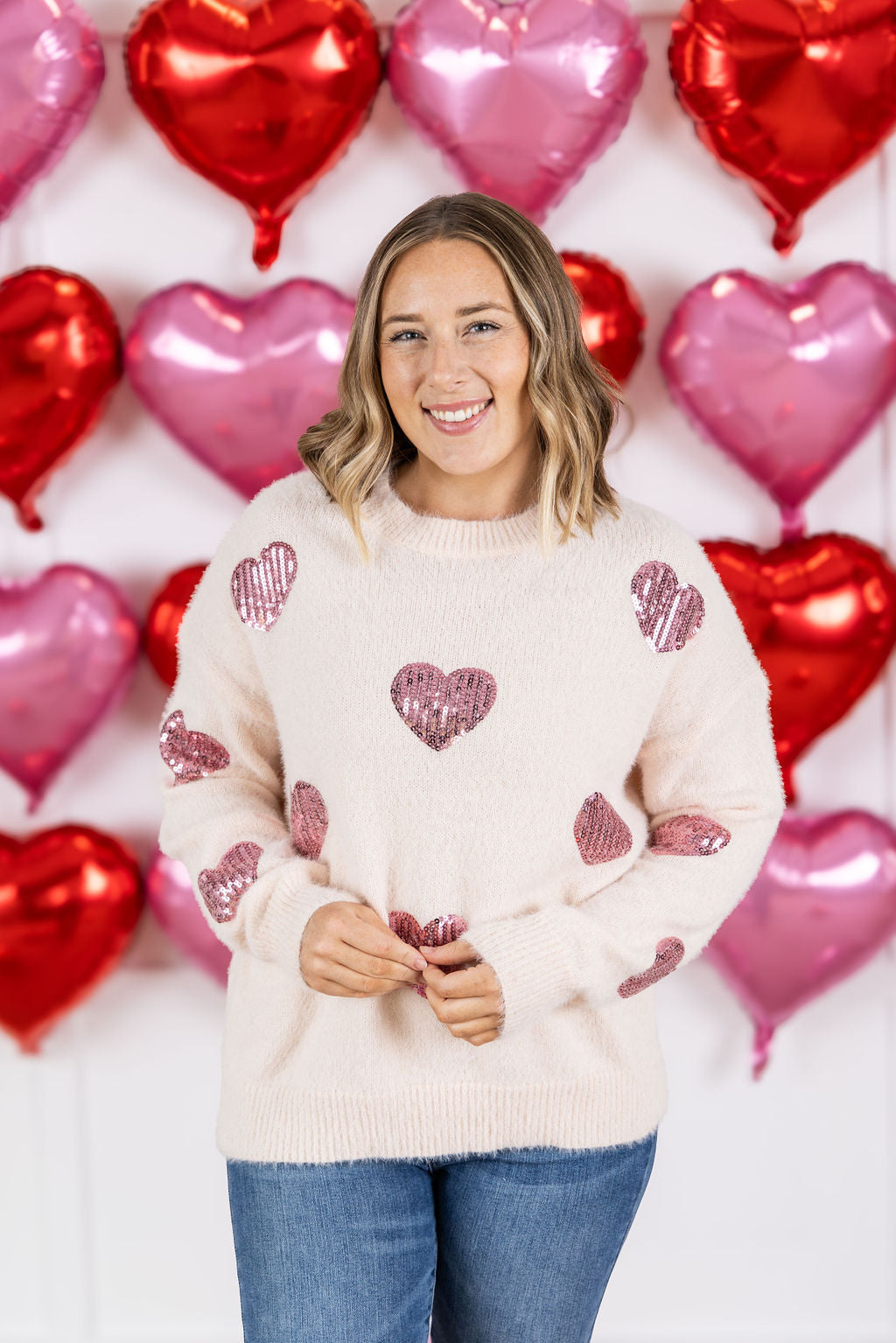 IN STOCK Sparkle Hearts Sweater