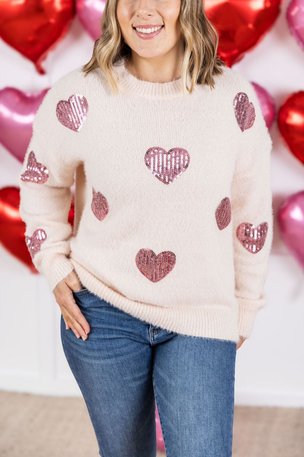 IN STOCK Sparkle Hearts Sweater