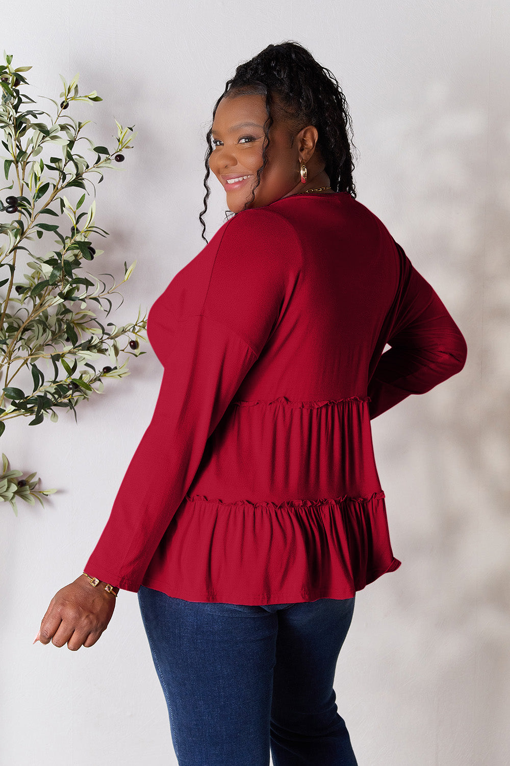 Black Friday Deal: Ruffle Long Sleeve Top - Double Take