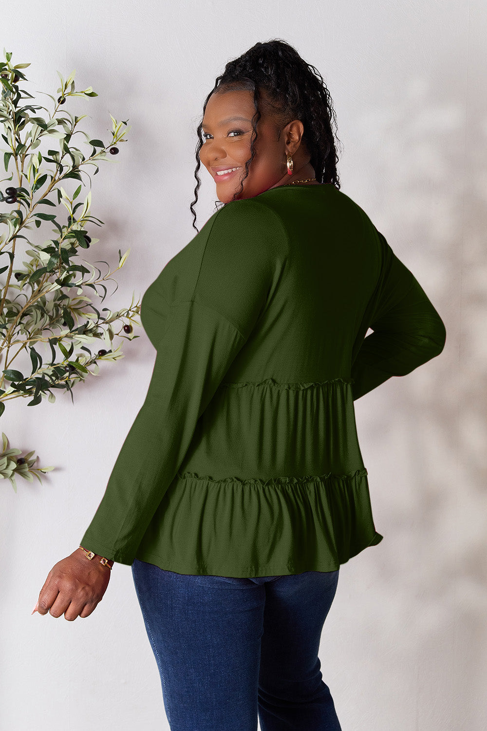 Black Friday Deal: Ruffle Long Sleeve Top - Double Take