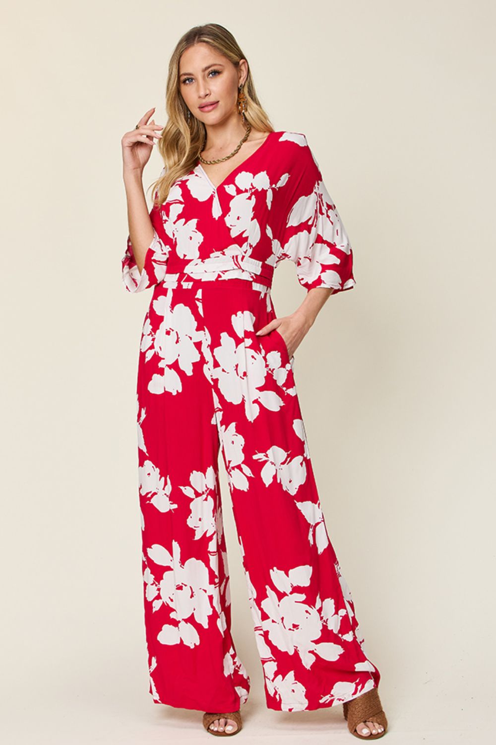 Double Take In the Garden Wide Leg Jumpsuit