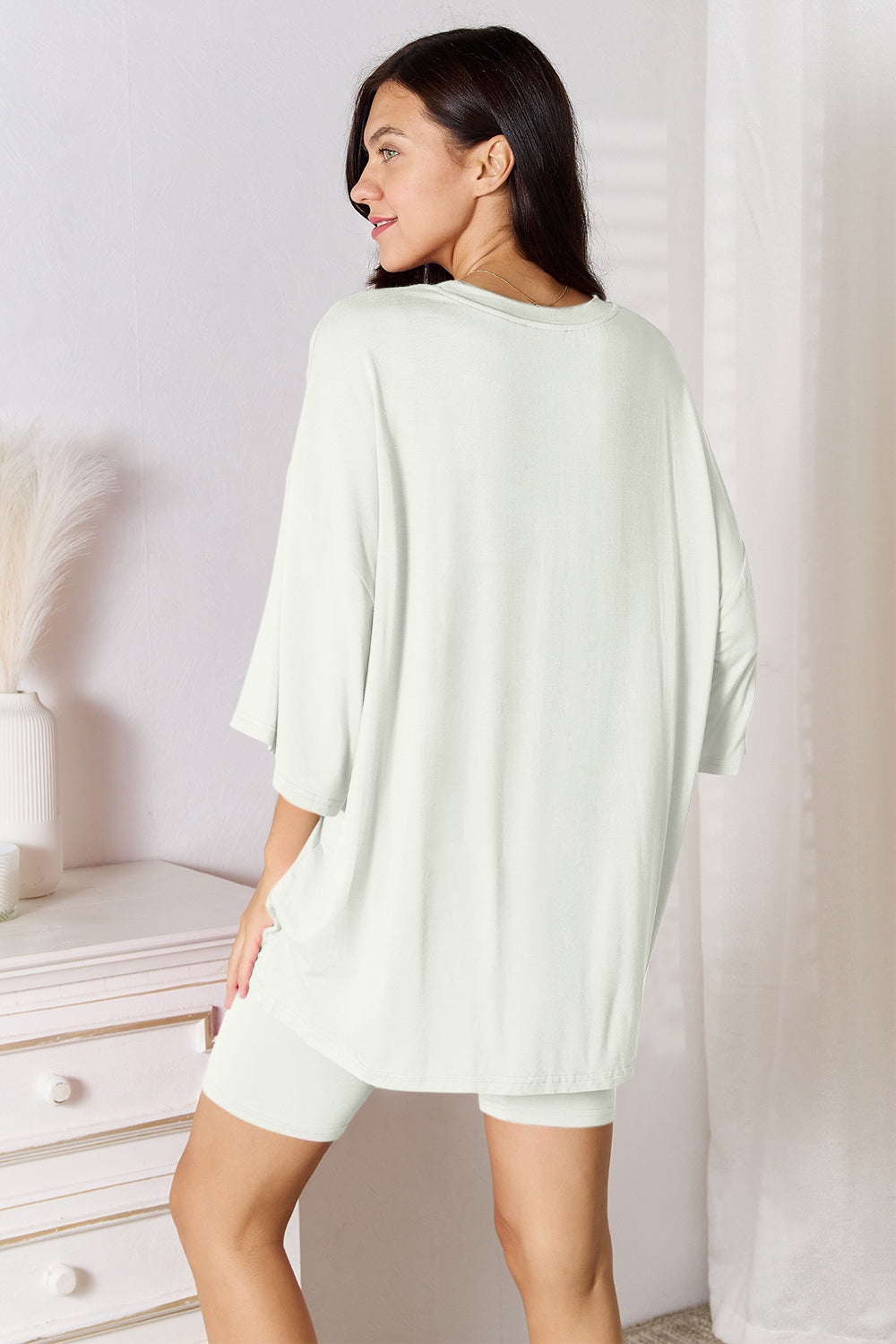 Black Friday Soft Rayon Three-Quarter Sleeve Top and Shorts Set