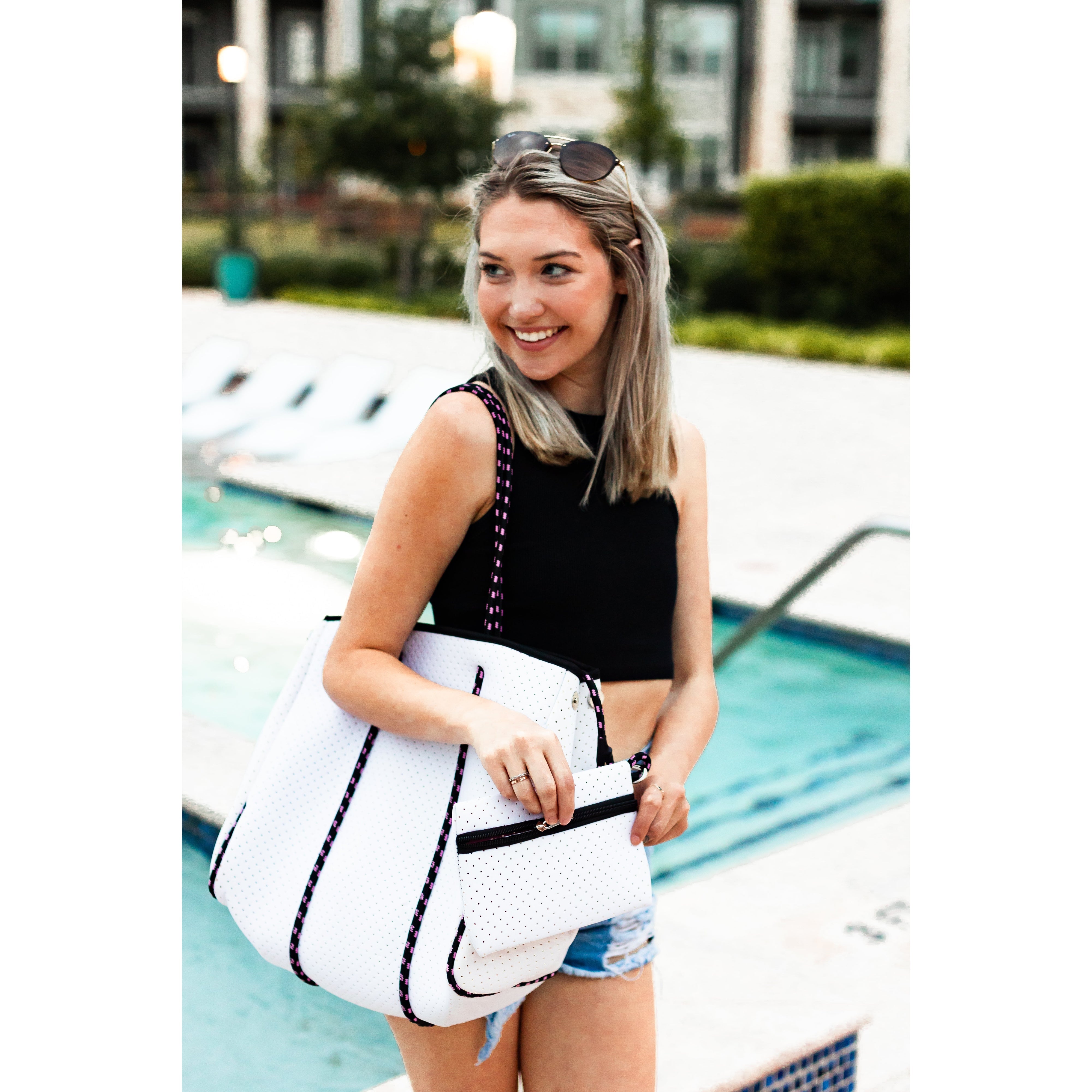 The Crystal - Gorgeous Neoprene Bag - White *