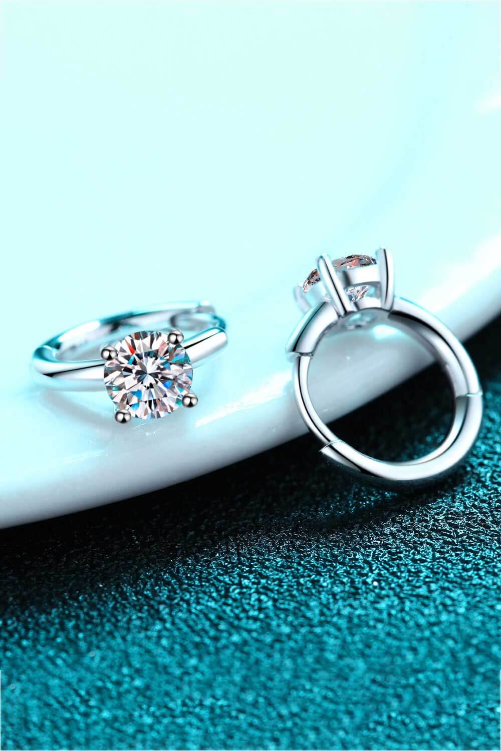 1 Carat Moissanite Huggie Earrings